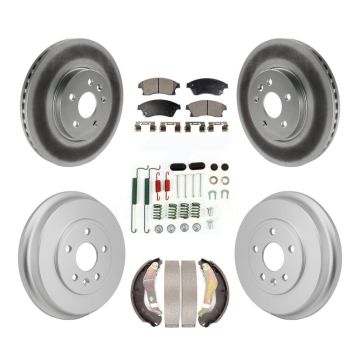 Front Rear Coated Brake Rotor Ceramic Pad Drum Kit (7Pc) For 2013-2014 Chevrolet Sonic RS KGT-103582