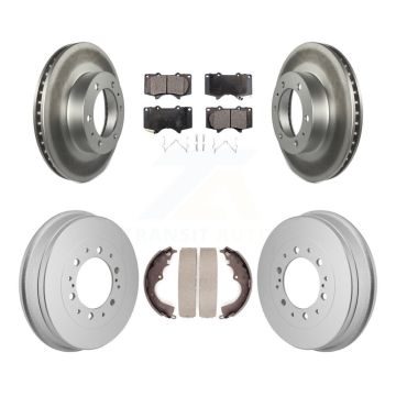Front Rear Coated Disc Brake Rotors Ceramic Pads And Drum Kit For Toyota Tacoma KGT-103589