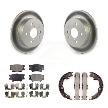 Rear Disc Coated Rotors Ceramic Pads And Parking Brake Shoes Kit For Toyota Camry KGT-103654
