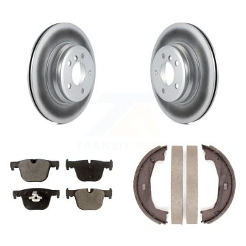 Rear Disc Coated Rotors Ceramic Pads And Parking Shoes Kit For BMW 428i xDrive Gran Coupe KGT-103685