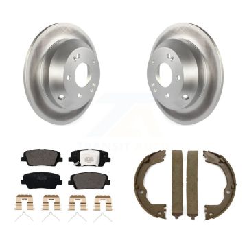 Rear Disc Coated Rotors Ceramic Pads And Parking Brake Shoes Kit For Kia Sorento KGT-103694