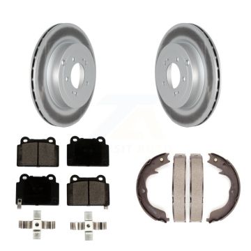 Rear Disc Coated Rotors Ceramic Pads And Parking Brake Shoes Kit For Mitsubishi Lancer KGT-103704