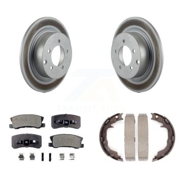 Rear Disc Coated Rotors Ceramic Pads Parking Shoes Kit For Jeep Mitsubishi Patriot Lancer KGT-103705