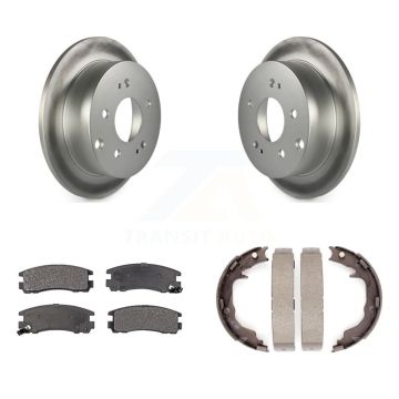 Rear Disc Coated Rotors Ceramic Pads And Parking Shoes Kit For Mitsubishi Eclipse Galant KGT-103708