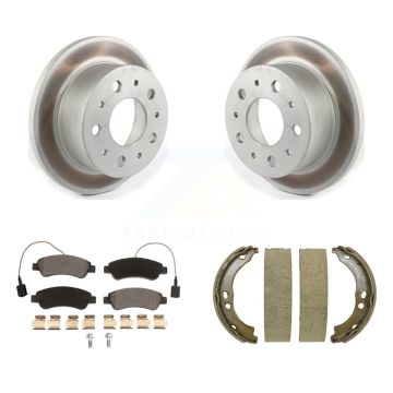Rear Disc Coated Rotors Ceramic Pads & Parking Shoes Kit For Ram ProMaster 2500 3500 1500 KGT-103709