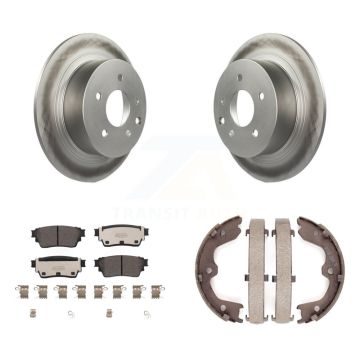 Rear Disc Coated Rotors Ceramic Pads & Parking Brake Shoes Kit For 2019 Nissan Altima AWD KGT-103712