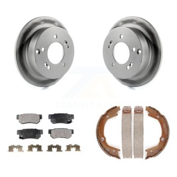 Rear Disc Coated Rotors Ceramic Pads & Parking Shoes Kit For Hyundai Tucson Kia Sportage KGT-103734