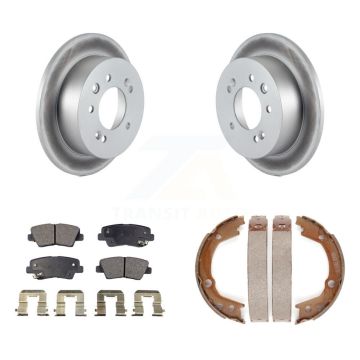 Rear Disc Coated Rotors Ceramic Pads Parking Shoes Kit For Hyundai Elantra From 03 23 10 KGT-103736