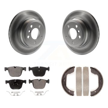 Rear Disc Coated Rotors Ceramic Pads Parking Shoes Kit For 09 BMW X6 xDrive35i From 10 08 KGT-103789