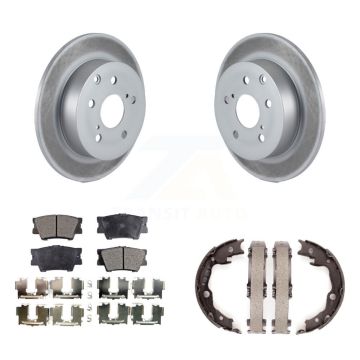Rear Disc Coated Rotors Ceramic Pads And Parking Shoes Kit For Toyota Matrix Pontiac Vibe KGT-103816