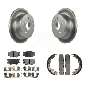 Rear Disc Coated Rotors Ceramic Pads Parking Brake Shoes Kit For Toyota Camry Lexus ES350 KGT-103819