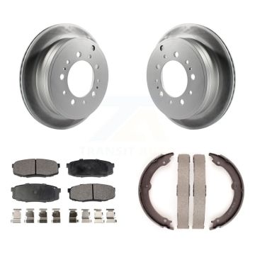 Rear Disc Coated Rotors Ceramic Pads & Parking Shoes Kit For Toyota Tundra Sequoia Lexus KGT-103821