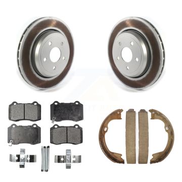 Rear Disc Coated Rotors Ceramic Pads And Parking Shoes Kit For Jeep Grand Cherokee Dodge KGT-103836
