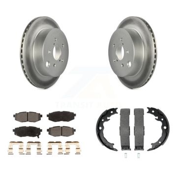 Rear Disc Coated Rotors Ceramic Pads Parking Shoes Kit For 2014-2018 Subaru Forester 2.0L KGT-103845