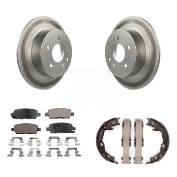 Rear Disc Coated Rotors Ceramic Pads And Parking Brake Shoes Kit For Nissan Sentra Juke KGT-103855