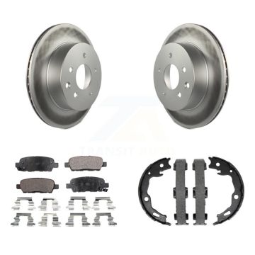 Rear Disc Coated Rotors Ceramic Pads And Parking Shoes Kit For Nissan Rogue Sport Qashqai KGT-103858