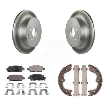 Rear Disc Coated Rotors Ceramic Pads & Parking Shoes Kit For 2003-2005 INFINITI FX35 FX45 KGT-103860