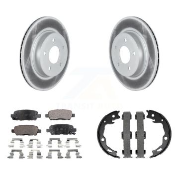 Rear Disc Coated Rotors Ceramic Pads And Parking Shoes Kit For Nissan Qashqai Rogue Sport KGT-103863