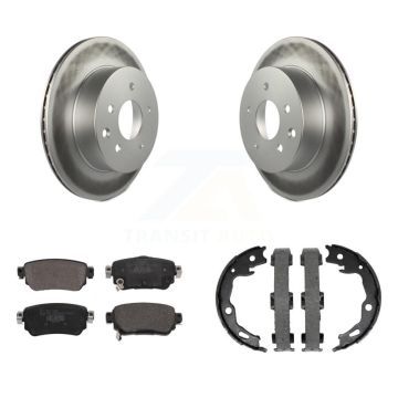 Rear Disc Coated Rotors Ceramic Pads And Parking Shoes Kit For 2019 Nissan Rogue Sport S KGT-103864