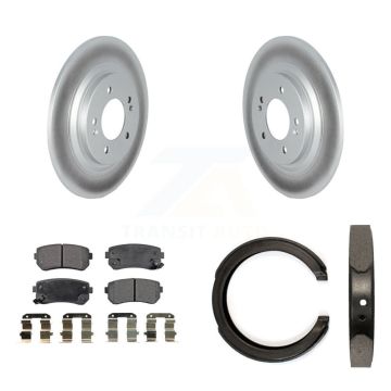 Rear Disc Coated Rotors Ceramic Pads Parking Shoes Kit For Kia Cadenza Limited/Technology KGT-103879