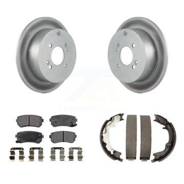 Rear Disc Coated Rotors Ceramic Pads & Parking Shoes Kit For Hyundai Accent Kia Rio5 Rio KGT-103880
