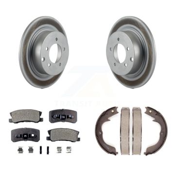 Rear Disc Coated Rotors Ceramic Pads Parking Shoes Kit For 2008 Mitsubishi Outlander 2.4L KGT-103891