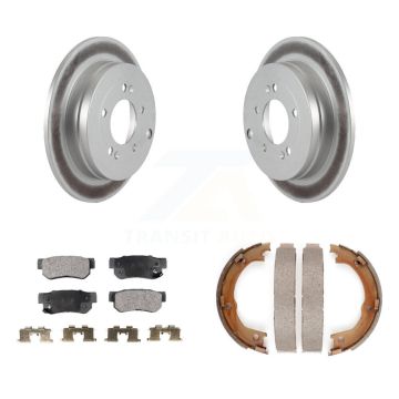 Rear Disc Coated Rotors Ceramic Pads Parking Brake Shoes Kit For 2006-2009 Hyundai Azera KGT-103909