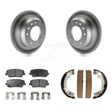 Rear Disc Coated Rotors Ceramic Pads & Parking Shoes Kit For Kia Sedona Hyundai Entourage KGT-103911