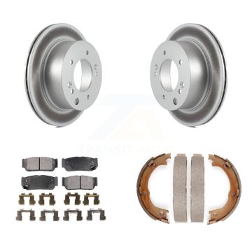Rear Disc Coated Rotors Ceramic Pads & Parking Brake Shoes Kit For 2003-2006 Kia Sorento KGT-103924