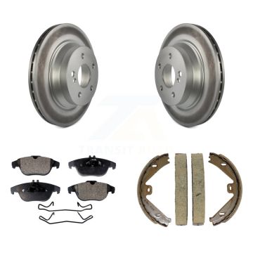 Rear Disc Coated Rotors Ceramic Pads & Parking Shoes Kit For Mercedes-Benz GLK350 GLK250 KGT-103931