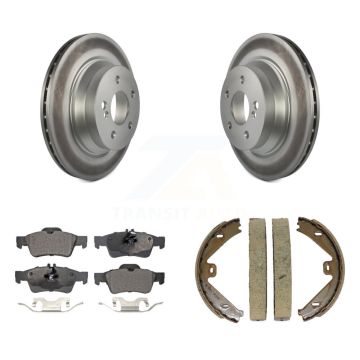 Rear Disc Coated Rotors Ceramic Pads Parking Shoes Kit For Mercedes-Benz E350 E400 CLS400 KGT-103932