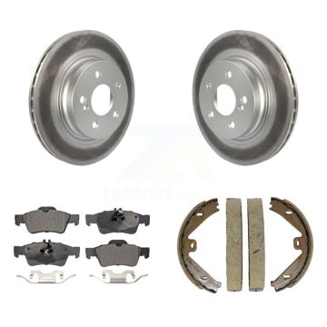 Rear Disc Coated Rotors Ceramic Pads And Parking Brake Shoes Kit For Mercedes-Benz E550 KGT-103934