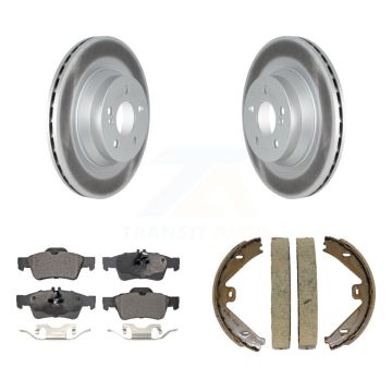 Rear Disc Coated Rotors Ceramic Pads And Parking Shoes Kit For Mercedes-Benz E550 CLS550 KGT-103935
