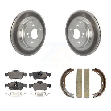 Rear Disc Coated Rotors Ceramic Pads And Parking Brake Shoes Kit For Mercedes-Benz E550 KGT-103938