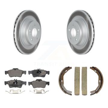 Rear Disc Coated Rotors Ceramic Pads And Parking Brake Shoes Kit For Mercedes-Benz E550 KGT-103939