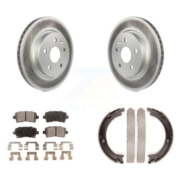 Rear Disc Coated Rotors Ceramic Pads And Parking Brake Shoes Kit For Cadillac XTS KGT-103943