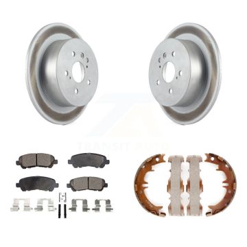 Rear Disc Coated Rotors Ceramic Pads & Parking Shoes Kit For 2008-2013 Toyota Highlander KGT-103945