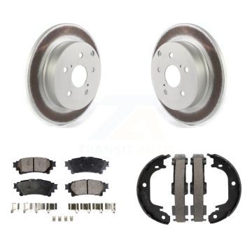 Rear Disc Coated Rotors Ceramic Pads And Parking Brake Shoes Kit For Toyota Prius V Mirai KGT-103949
