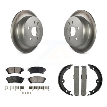 Rear Disc Coated Rotors Ceramic Pads And Parking Brake Shoes Kit For Lexus IS250 KGT-103950