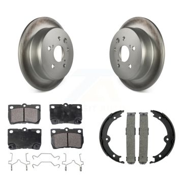 Rear Disc Coated Rotors Ceramic Pads And Parking Brake Shoes Kit For Lexus IS250 KGT-103952