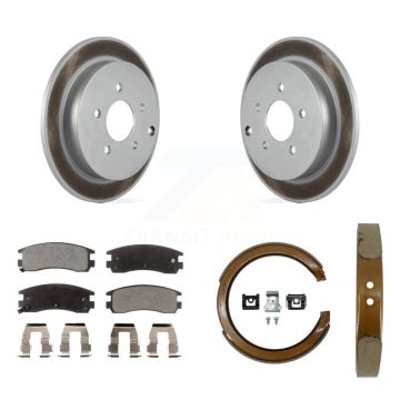 Rear Disc Coated Rotors Ceramic Pads Parking Shoes Kit For Buick Rendezvous Pontiac Aztek KGT-103954