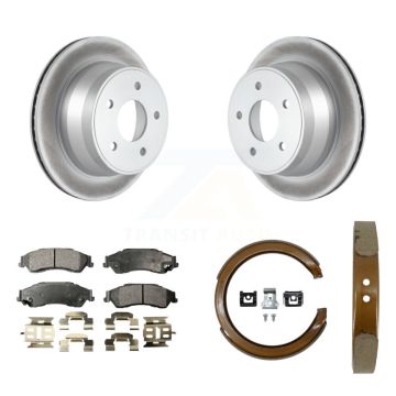 Rear Disc Coated Rotors Ceramic Pads Parking Shoes Kit For Chevrolet GMC Blazer S10 Jimmy KGT-103955