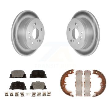 Rear Disc Coated Rotors Ceramic Pads Parking Brake Shoes Kit For Toyota Camry Lexus ES300 KGT-103961