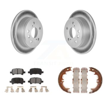 Rear Disc Coated Rotors Ceramic Pads And Parking Brake Shoes Kit For Toyota Camry Solara KGT-103963