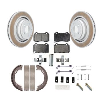 Rear Disc Coated Rotors Ceramic Pads Parking Shoes And Hardware Kit For Dodge Charger 300 KGT-103983