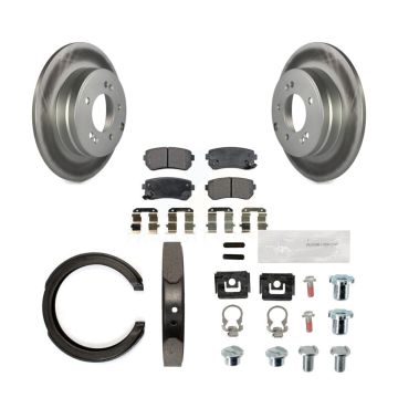 Rear Disc Coated Rotors Ceramic Pads Parking Shoes Hardware Kit For Hyundai Tucson Sonata KGT-103987