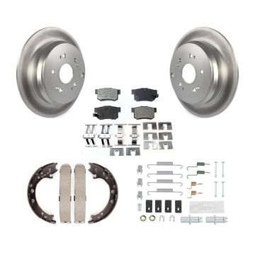 Rear Disc Coated Rotors Ceramic Pads Parking Brake Shoes And Hardware Kit For Acura RDX KGT-104114