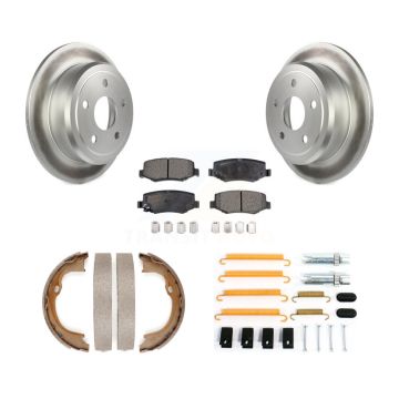 Rear Disc Coated Rotors Ceramic Pads Parking Shoes And Hardware Kit For Jeep Wrangler JK KGT-104163