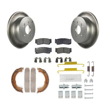 Rear Disc Coated Rotors Ceramic Pads Parking Shoes And Hardware Kit For Hyundai Santa Fe KGT-104185
