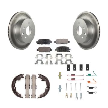 Rear Disc Coated Rotors Ceramic Pads Parking Shoes And Hardware Kit For Nissan Rogue LEAF KGT-104193